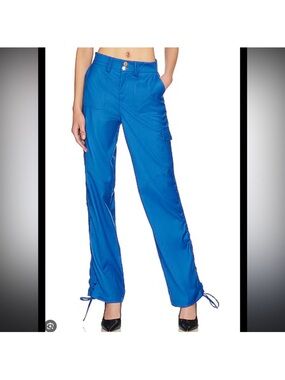 superdown Electric Blue Ruched Cargo Joggers